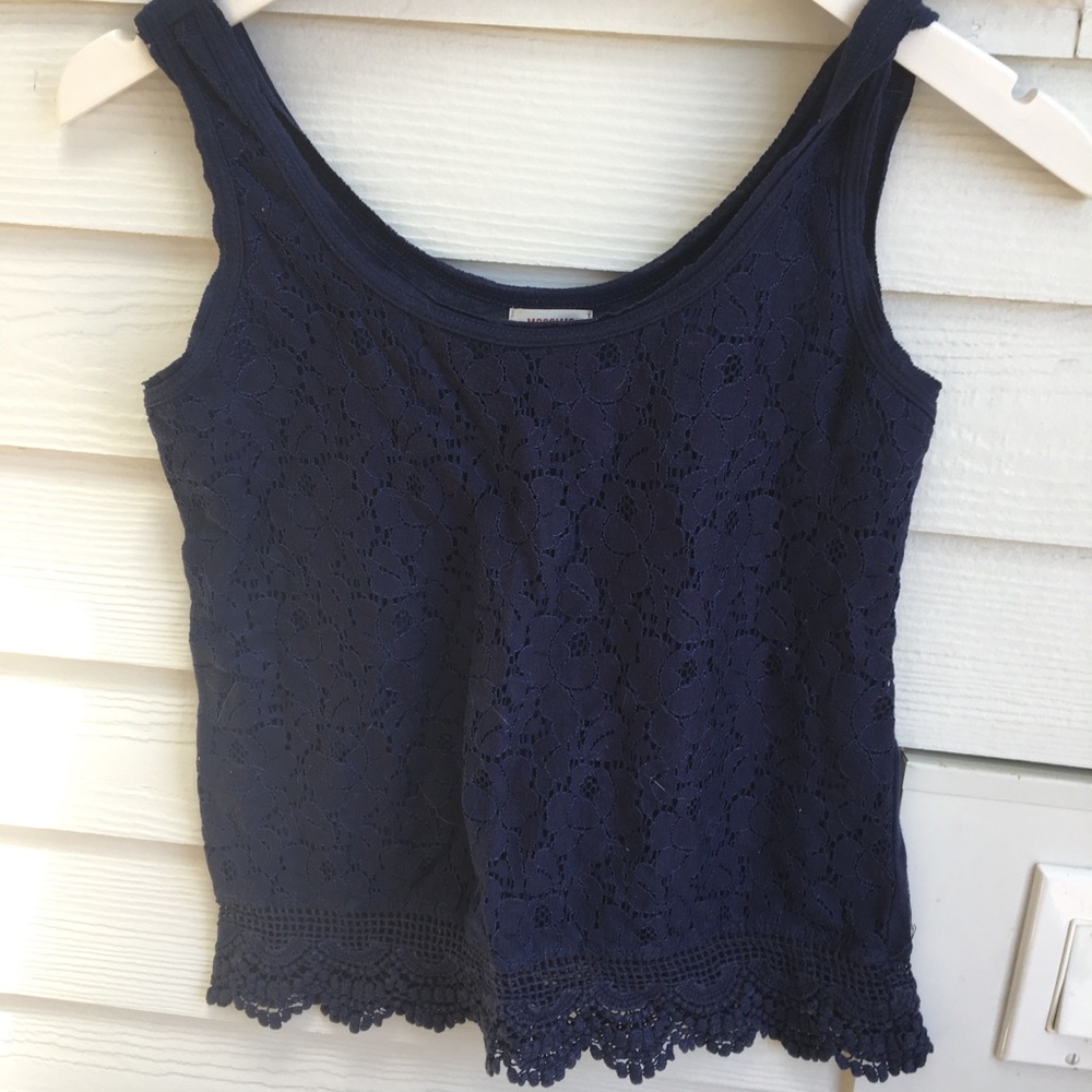 Navy Lace Tank
